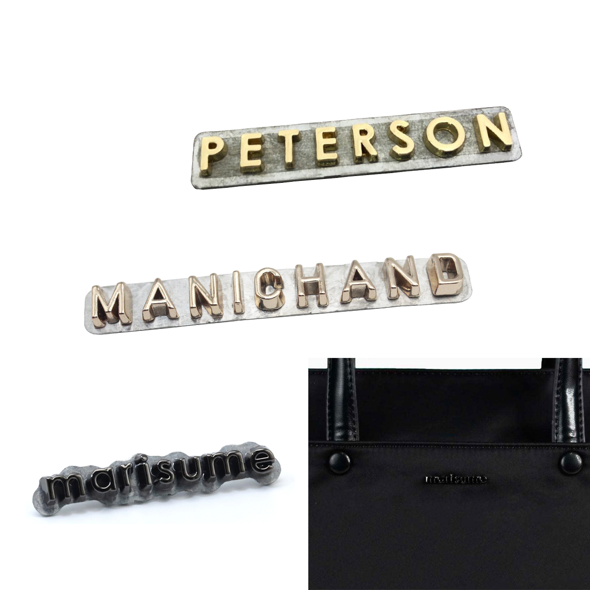 High Quality Custom Metal Logo Letters Brand Logo Alphabets - Handbag Logo Plate