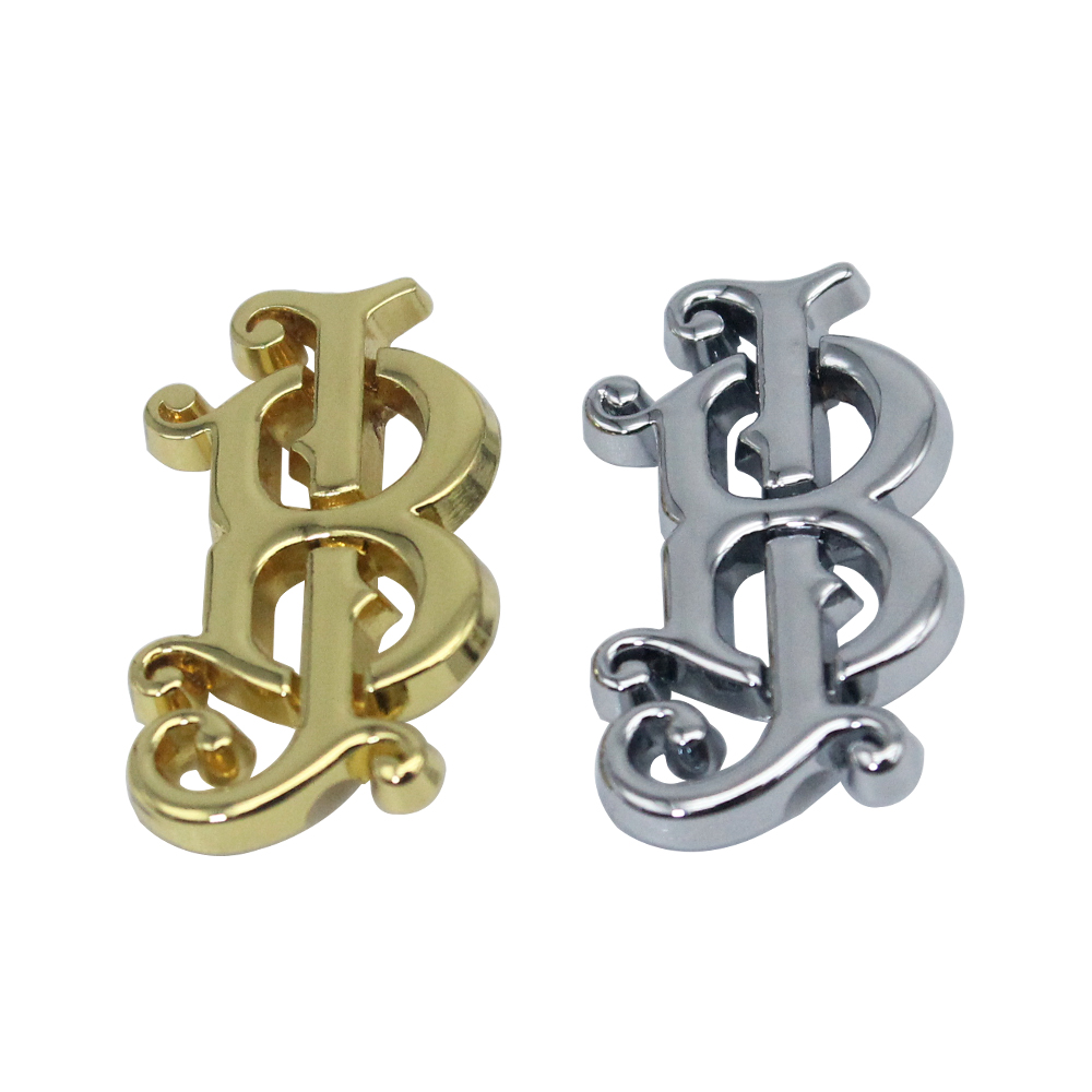 Customized Metal Zinc Alloy Letter Logo Plate - Brand Logo Tag in Sewing Way Factory Price for Bags and Garments