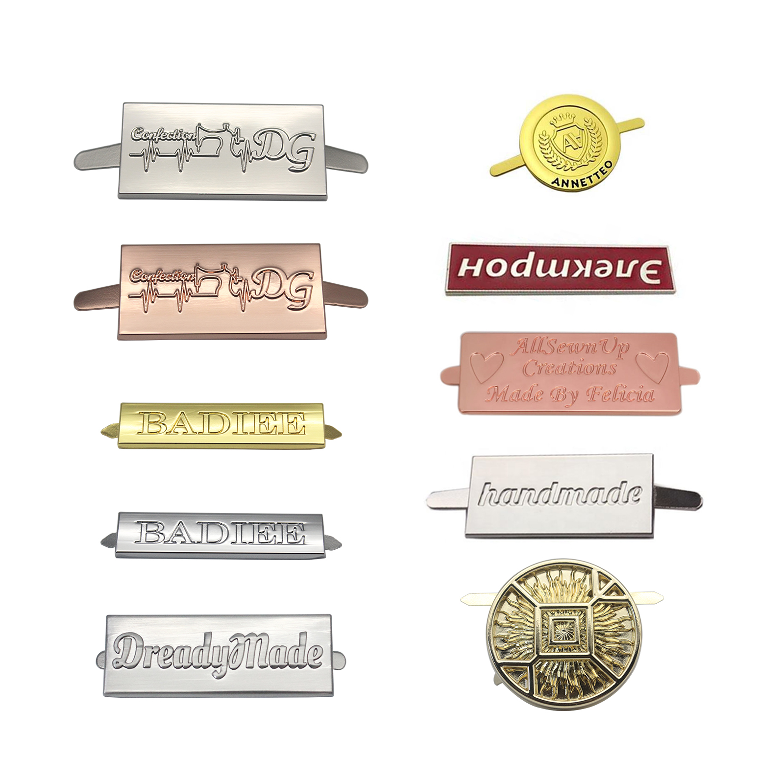 Manufacturer Wholesale Customized Fashion Brand Logo Metal Tag - Metal Label and Plate for Bags and Wallets, Handbag and Clothing